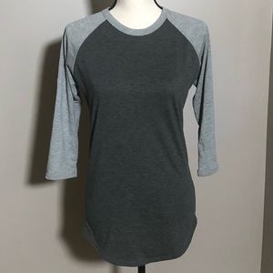 Two Toned Grey Mid Length Sleeve Raglan